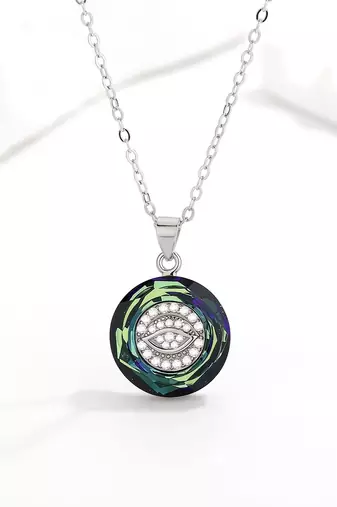 Pure 925 silver evil eye pendant for women