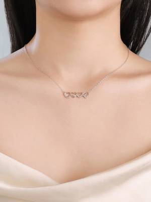 Pure 925 silver love pendant for women 1