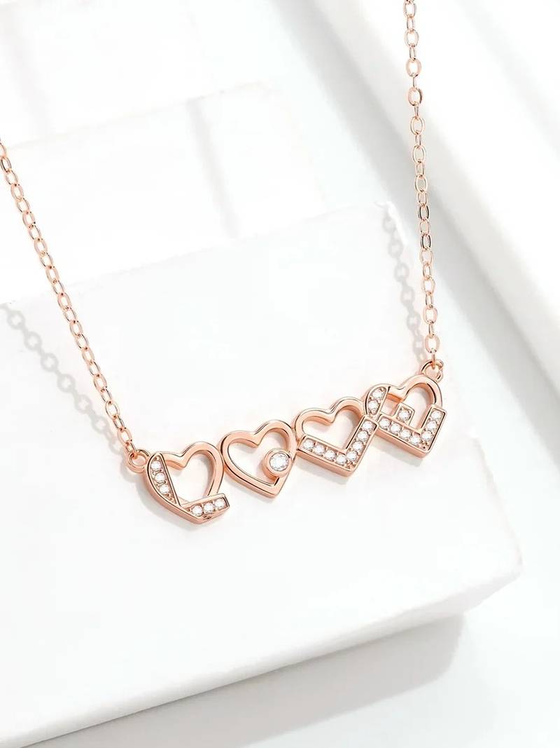 Pure 925 silver love pendant for women