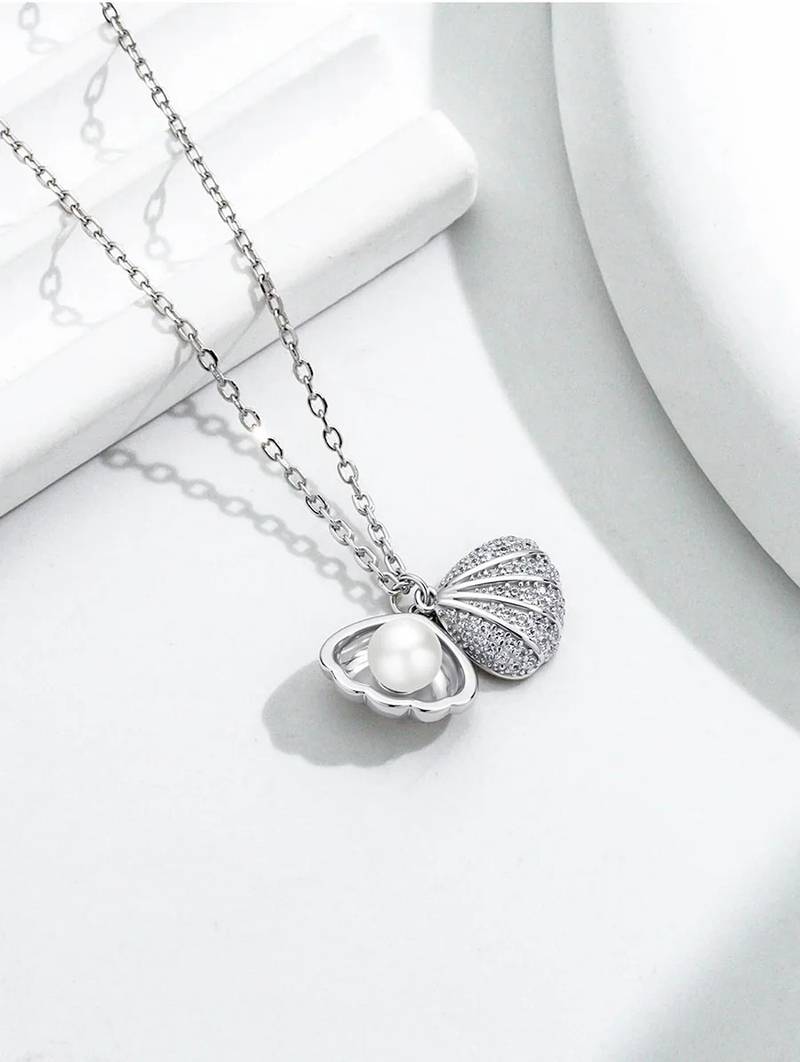 Pure 925 silver shell pendant for women