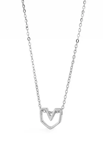 Pure 925 silver geometrical heart pendant for women