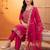 women ethnic motifs embroidered regular thread work kurta with trousers & with dupatta