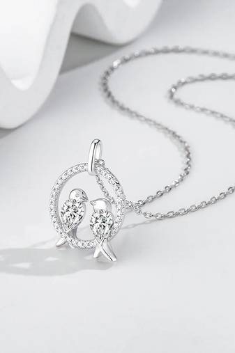 Pure 925 silver love birds pendant for women