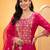 women ethnic motifs embroidered regular thread work kurta with trousers & with dupatta