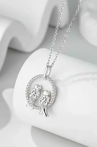 Pure 925 silver love birds pendant for women