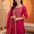 women ethnic motifs embroidered regular thread work kurta with trousers & with dupatta