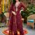 women ethnic motifs embroidered regular kurta with trousers & with dupatta