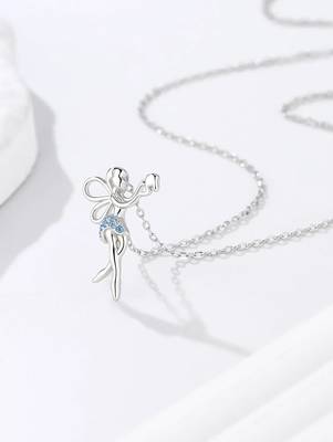 Pure 925 silver fairy pendant for women 2