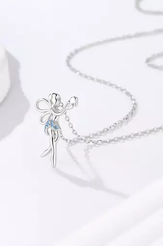 Pure 925 silver fairy pendant for women