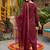 women ethnic motifs embroidered regular kurta with trousers & with dupatta