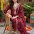 women ethnic motifs embroidered regular kurta with trousers & with dupatta