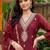 women ethnic motifs embroidered regular kurta with trousers & with dupatta