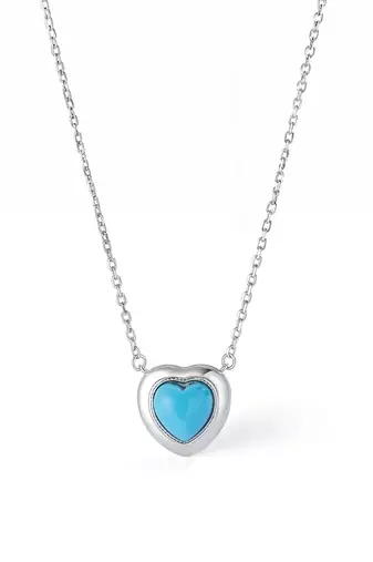 Pure 925 silver blue whisper heart pendant for women