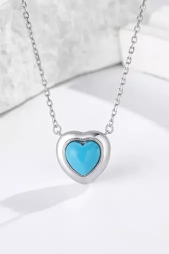 Pure 925 silver blue whisper heart pendant for women