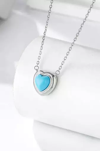 Pure 925 silver blue whisper heart pendant for women