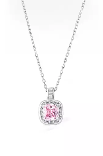 Pure 925 silver pink luke halo pendant for women