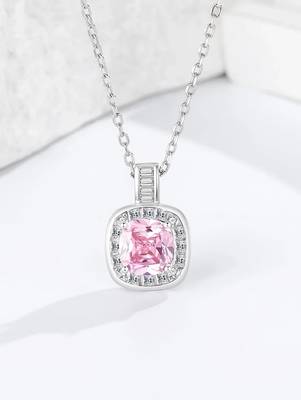 Pure 925 silver pink luke halo pendant for women 2
