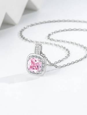 Pure 925 silver pink luke halo pendant for women 5