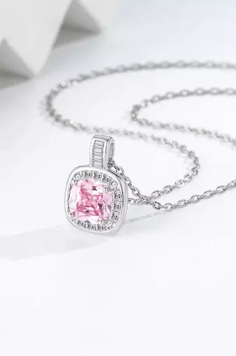 Pure 925 silver pink luke halo pendant for women