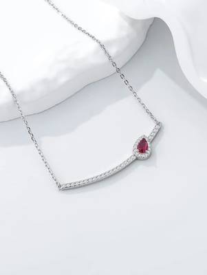 Pure 925 silver pink leaf charm pendant for women 3