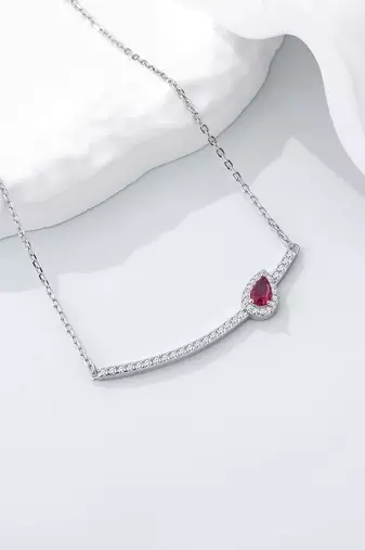 Pure 925 silver pink leaf charm pendant for women
