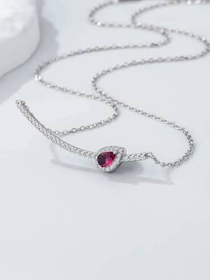 Pure 925 silver pink leaf charm pendant for women 5