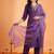 women ethnic motifs embroidered regular kurta with trousers & with dupatta
