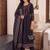 women ethnic motifs embroidered regular thread work cotton kurta with trousers & with dupatta