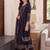 women ethnic motifs embroidered regular thread work cotton kurta with trousers & with dupatta