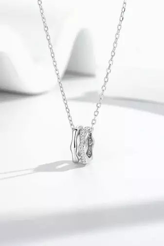 Pure 925 silver interlocked aura pendant for women