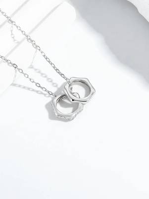Pure 925 silver interlocked aura pendant for women 2