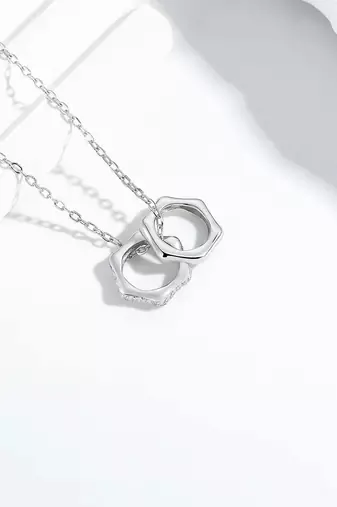 Pure 925 silver interlocked aura pendant for women
