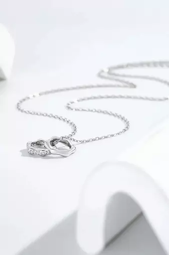 Pure 925 silver interlocked aura pendant for women
