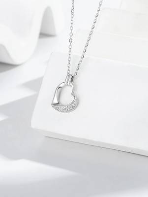 Pure 925 silver serenity heart halo pendant for women 1