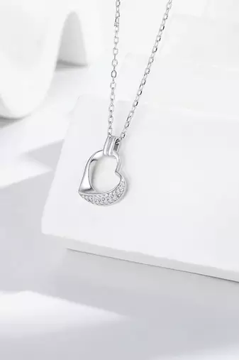 Pure 925 silver serenity heart halo pendant for women