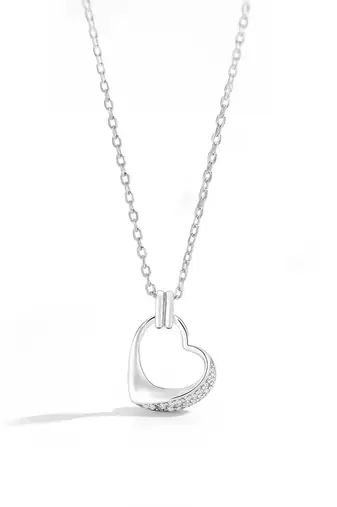 Pure 925 silver serenity heart halo pendant for women