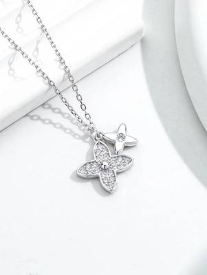 Pure 925 silver dainty flower motifs pendant for women 1