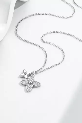 Pure 925 silver dainty flower motifs pendant for women