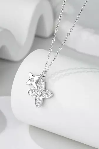 Pure 925 silver dainty flower motifs pendant for women
