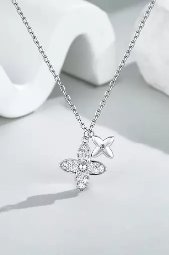Pure 925 silver dainty flower motifs pendant for women