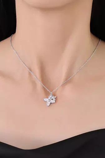 Pure 925 silver dainty flower motifs pendant for women