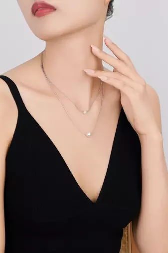 Pure 925 silver double force pearl pendant for women