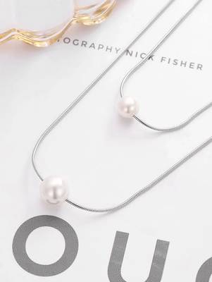 Pure 925 silver double force pearl pendant for women 4