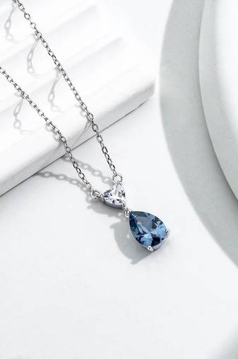 Pure 925 silver heart with drop pendant for women