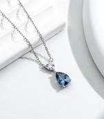 Pure 925 silver heart with drop pendant for women