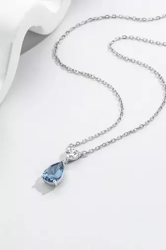 Pure 925 silver heart with drop pendant for women