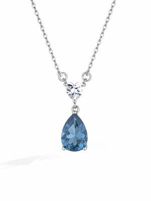 Pure 925 silver heart with drop pendant for women 4