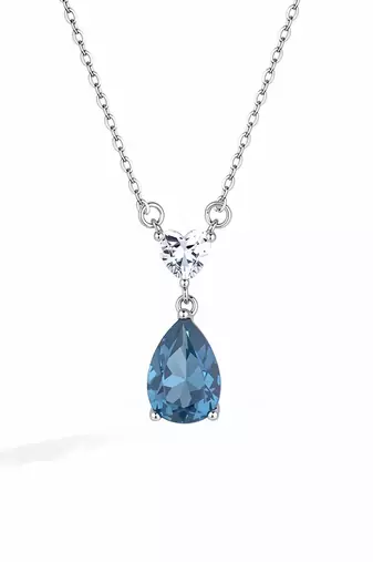 Pure 925 silver heart with drop pendant for women