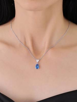 Pure 925 silver heart with drop pendant for women 5