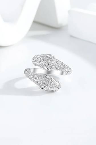 Pure 925 silver serpent empress twist ring for women